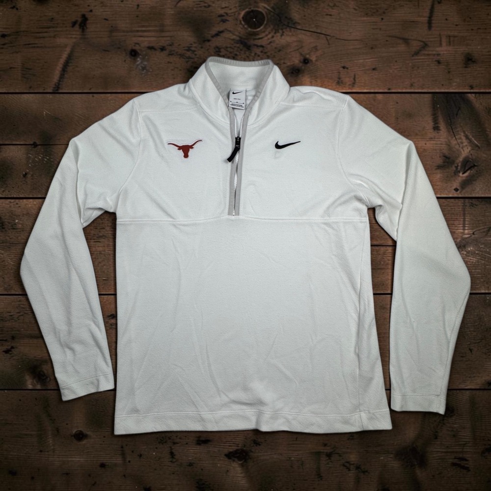 Nike Texas Longhorns KD Pullover 1/4 Zip Dri-FIT FQ2301-100 Mens White Medium